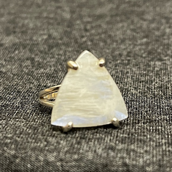 Statement Moonstone Ring, Trillion Cut Stone in Sterling Silver - Picture 12 of 15